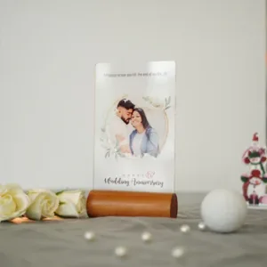Acrylic Frameless UV Printed Photo Frame With Wooden Holder