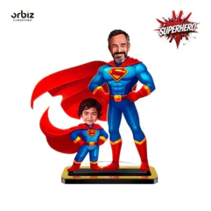 Personalized Mini Me: Dad & Son SuperMan Caricature