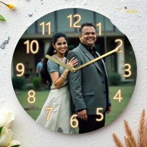 Personalized Photo Clock| Gold