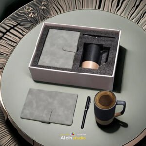 Premium Customized Corporate Gift Set – Bottle, Notepad, Mug & Metal Pen