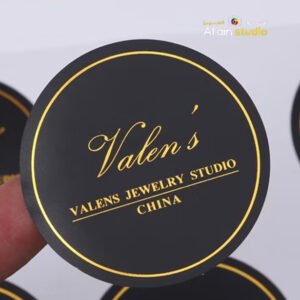 Custom Die Cut Gold Foil Sticker Glossy Lamination 80 gsm