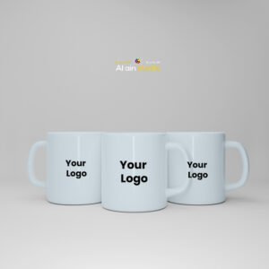 White mug with logo printing (minimum 500 pieces)